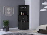 Wenzel 8-Bottle 2-Shelf Bar Cabinet Black Wengue B062P164342