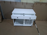 39.37'' Modern Wooden Dog Crate Furniture with Double Drawers and Sliding Barn Door, Decorative Pet W808P346018