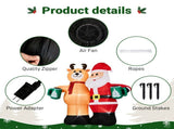 Santa Claus Hugging Reindeer Inflatable 6.8ft, 190D Polyester Christmas Yard Decor with 6 LED 16150534