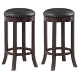 ZUN Dark Brown and Medium Brown Swivel Bar Stools B062P145684