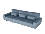 Modern Corduroy 3-Seater Sofa with 3 Throw Pillows, Deep Seat Couch with Soft Ribbed Upholstery and 31050463