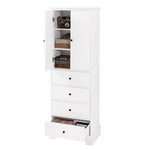 ZUN Storage Cabinet with 2 Doors and 4 Drawers for Bathroom, Office, Adjustable Shelf, MDF Board with WF302825AAK