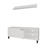 FM FURNITURE Bitter Springs Tv Stand 65" in melamine with Open Storage,pneumatic arms and 1 Door, B128P301381