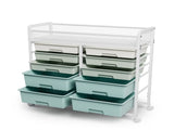 10-Drawer Rolling Storage Cart with Metal Mesh Top and Lockable Wheels, Multi-Layer Utility 40967862