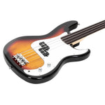 ZUN Fretless Electric Bass Guitar Full Size 4 String for experienced Bass 22201043