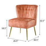 Burnt Orange Tufted Wingback Accent Chair B062P186525