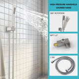 Rainfall Shower System With Storage Rack 10 inch Shower Faucet Set Brushed Nickel High Pressure T3177P269147