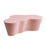 50 Inch Unique Shape Coffee Table Sturdy Fiberglass Tea Table for Living Room No Need Assembly PINK W876P452392