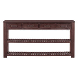 U_Style Stylish Entryway Console Table with 4 Drawers and 2 Shelves, Suitable for Entryways, Living N711P241286D