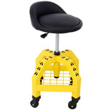 Pneumatic 360 Degree Swivel Mechanics Rolling Creeper Seat, Heavy Duty Rolling Mechanics W46590153