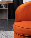 Wania Contemporary Velvet Swivel Chair, Orange T2574P164514