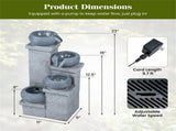 4-Tier Cascading Water Fountain with Warm White LED Lights Resin Indoor Outdoor Water Feature 29440693