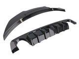 Rear Diffuser Bumper & Trunk Spoiler fit for Infiniti Q50 14-2024 ABS w/ LED Brake 60700340