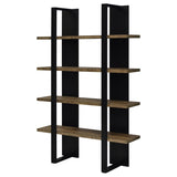Mystrene Black and Walnut 4-Shelf Bookcase B062P153769