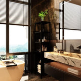 BLACK Storage Tall Slim with Shutter Door and 3 Tier Shelves, Freestanding Linen Tower W2207P272658