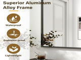 24"x36" Rectangular Bathroom Mirror Wall Mounted Mirror with Metal Frame, Black 65606210