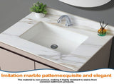 31 Inch Marble Vanity Top, Bathroom Vanity Top with Undermount Rectangular Middle Sink and 4" Height 43865004