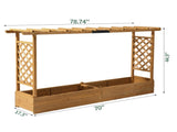 Raised Garden Bed with Trellis, Hanging Roof, Planter Box, Drainage Holes, Vertical Plant Container 20209216