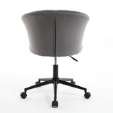 ZUN Home Office Chair, Velvet Fabric Swivel Flower Shape Computer Desk Chair for Home Office or Bedroom W2725P190510