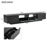 ZUN ON-TREND TV Stand with Fluted tempered Glass Doors for TVs Up to 95'', Functional Media Console with WF531672AAB