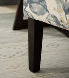 Capa Print Fabric Armless Contemporary Accent Chair, Blue Leaves T2574P164263