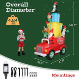 12ft 24W 12pcs LED Lights Santa Claus Driving With Gifts Garden Santa Claus Decoration 50584439