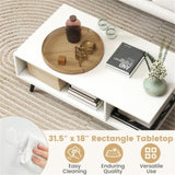 Rectangle Coffee Table with 2 Open Compartments-White 93354194