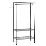 ZUN 3-Tier Closet Organizer Metal Garment Rack Portable Clothes Hanger Home Shelf 99664466