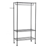 3-Tier Closet Organizer Metal Garment Rack Portable Clothes Hanger Home Shelf 99664466