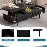 U-Can Lift-Top Coffee Table with 2 Drawers, Modern Space Saving Center Table with N724P292514B