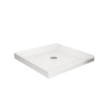 Goodyo 36x36in Shower Base White, Centered Drain and Single-Threshold W122343126