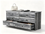 () Double-Column 6-Drawer Chest MDF Drawer Dresser with Melamine Finish 12245009