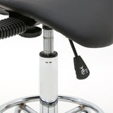 Saddle Shape Adjustable Salon Stool with Back Black 77528035