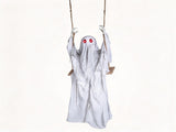6.6ft Animated Swinging Hanging Ghost Halloween Prop, Sound & Button Activated with Flashing Red 24328914