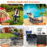 Foldable Camping Chair 330LBS Load Heavy Duty Steel Lawn Chair Collapsible Chair with Reclining 00389752