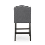 ZUN Vienna Contemporary Fabric Tufted Wingback 27 Inch Counter Stools, Set of 2, Charcoal and Dark Brown 64855.00CHAR