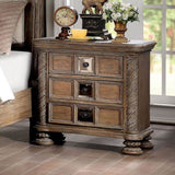 Transitional Rustic Natural Tone 1pc Nightstand Only Solid wood 3-Drawers Bronze Round Knobs Bedside B011139601