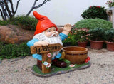 Outdoor Garden Sculpture Gnome Flower Pot Planter - Unique Yard Statue Decoration, Interesting Law W5398P455470