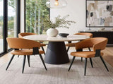 Modern Kitchen Dining Chair Set , brown faux leather soft cushion, curved wrap-around W5815P583490