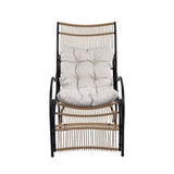 3 Pieces Wicker Outdoor Patio Furniture Set with Lounge Chair, Balcony Chairs Table Set with N780P209442N