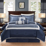 7 Piece Comforter Set Navy Cal King B03596972