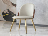 Dining Chairs Set of 2, Modern PU Leather Dining Gold Metal Legs for Living Kitchen Dining Room W2699P216823