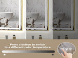 60x36" Gold Eco-Friendly Silver Mirror Dual LED Light Strips Front and Back LightingUnable ship on 49898287