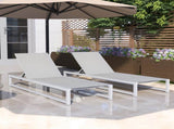 5-Level Adjustable 2-Piece Outdoor Chaise Lounge, Durable Aluminum Frame & Textilene Mesh, Perfect N779P281907W