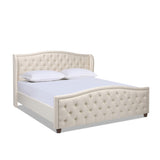 ZUN Fontana Wingback Upholstered Platform Bed Frame, King, Sky Neutral Beige Polyester B2719P238226