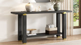 U_Style 62.9" Modern Minimalist Console Table, Solid Wood Entryway Sofa Table with Metal Accents, N711P289140B