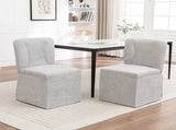 Linen Dining Chairs, Modern Fabric Side Chairs for Dining Room and Kitchen, with Padded Seat and W1170P365356