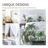 3 Pieces Coconut Tree Comforter Set Queen Size for Home Bedroom Banana Tree Bedding Set Down 67598714