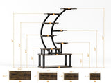 Plant Stand indoor 9-Tiered , 63.6" Tall Plant Stand with 5 Grow Lights, Adjustable Lighting Modes 12507409