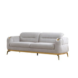 Zoe Modern style Sofa made with wood and Gold accents in Gray G150109334